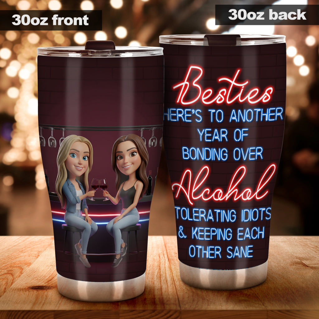 À une autre année de complicité autour d'un verre entre meilleures amies ! – Gobelet isotherme personnalisé pour meilleures amies