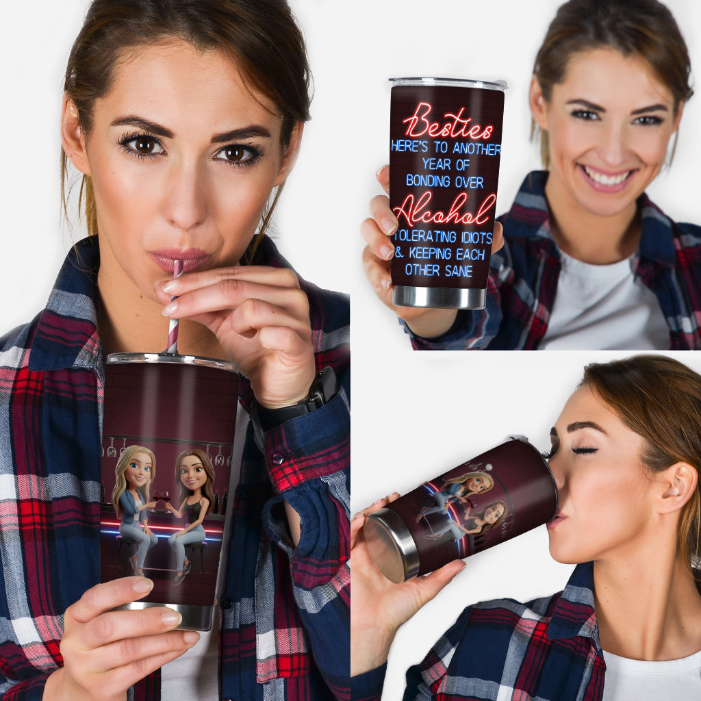 À une autre année de complicité autour d'un verre entre meilleures amies ! – Gobelet isotherme personnalisé pour meilleures amies