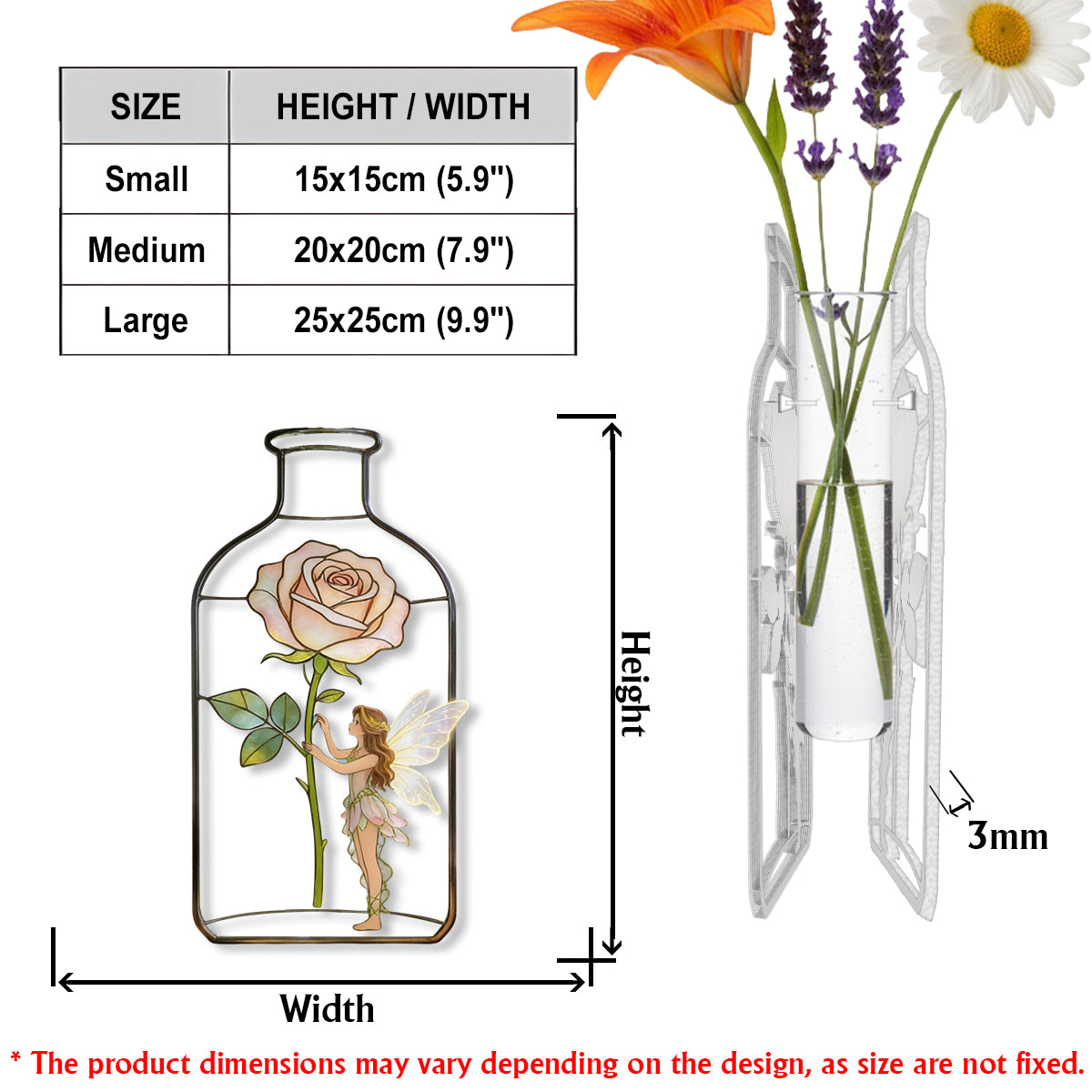Custom Garden Fairy With Favorite Flower - Personalized Gardening Custom Shape Acrylic Flower Vase