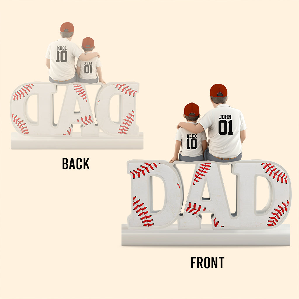 Meilleur papa de joueur de baseball au monde - Plaque acrylique personnalisée en forme de balle