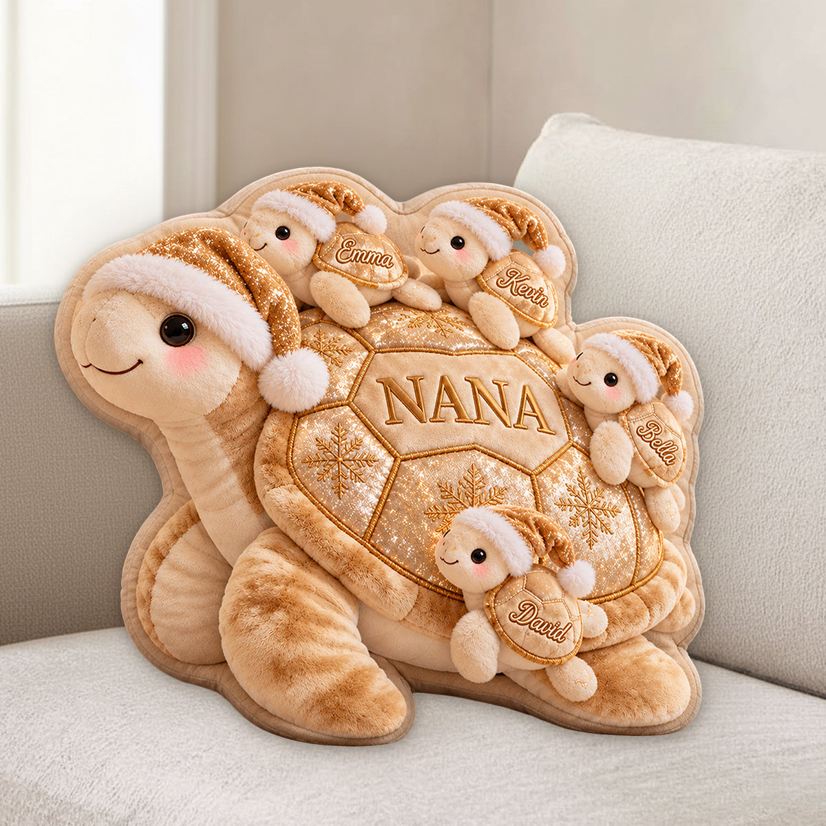 Grandma Turtle - Personalized Turtle Premium Faux Fur Pillow
