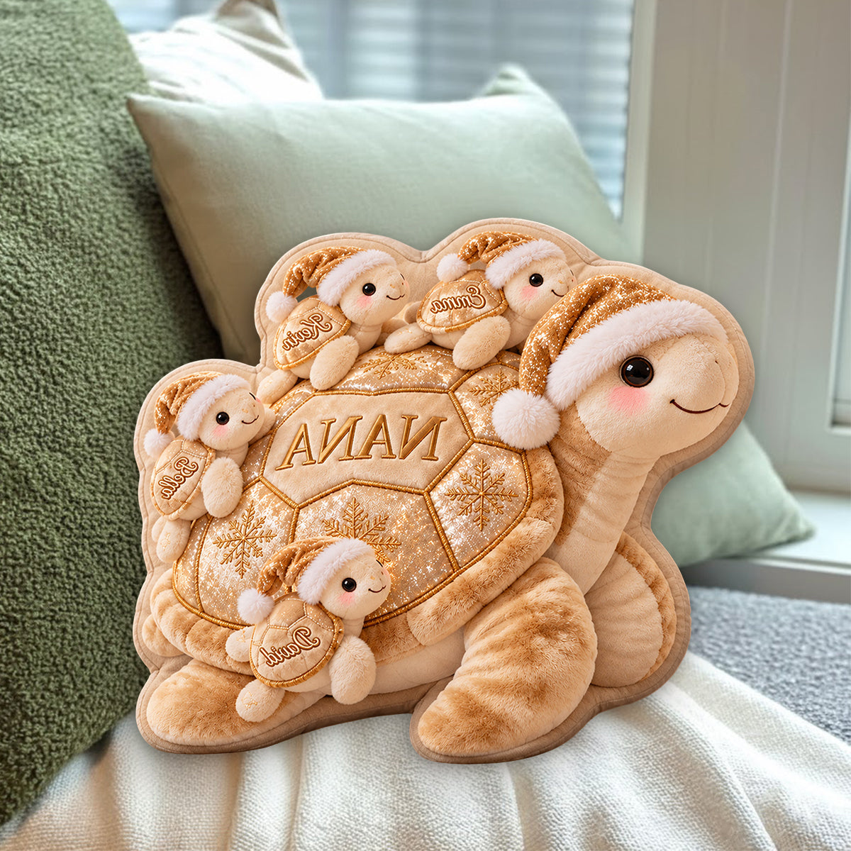 Grandma Turtle - Personalized Turtle Premium Faux Fur Pillow