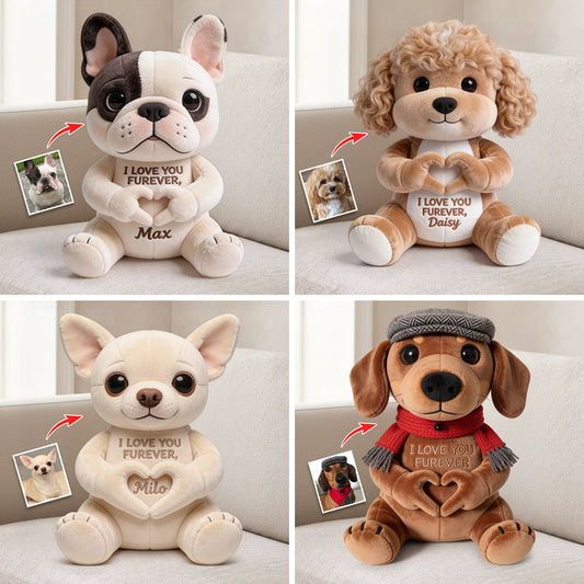 Amour éternel - Coussin personnalisé pour chien en fausse fourrure de qualité supérieure