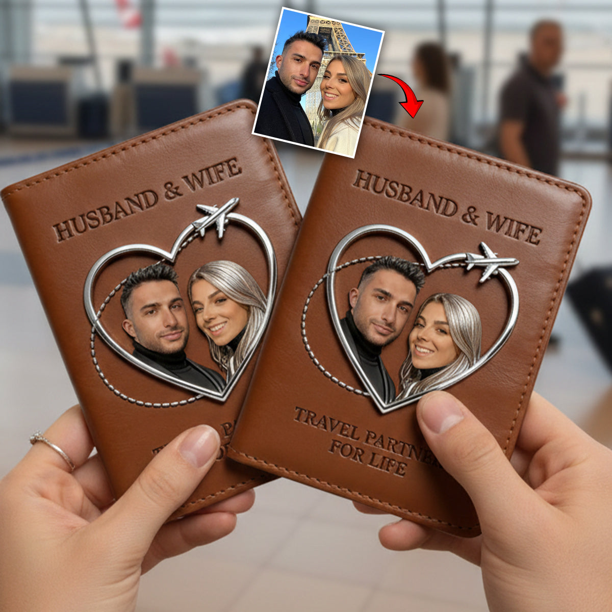 Partenaires de voyage pour la vie - Porte-passeport de voyage personnalisé