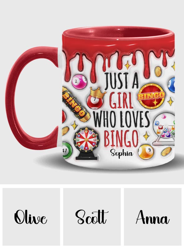 Mug personnalisé « Juste une fille qui adore le bingo »