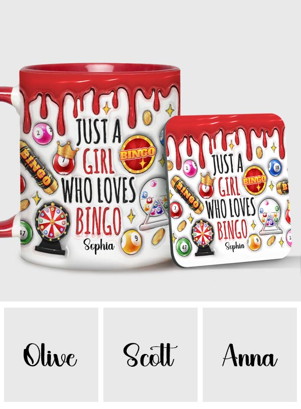 Mug personnalisé « Juste une fille qui adore le bingo »