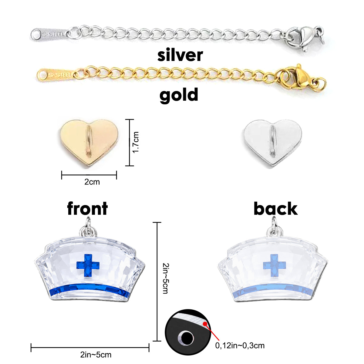 J'adore mon travail - Charms suspendus personnalisés pour infirmières