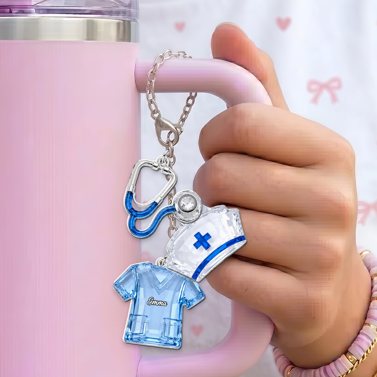 J'adore mon travail - Charms suspendus personnalisés pour infirmières