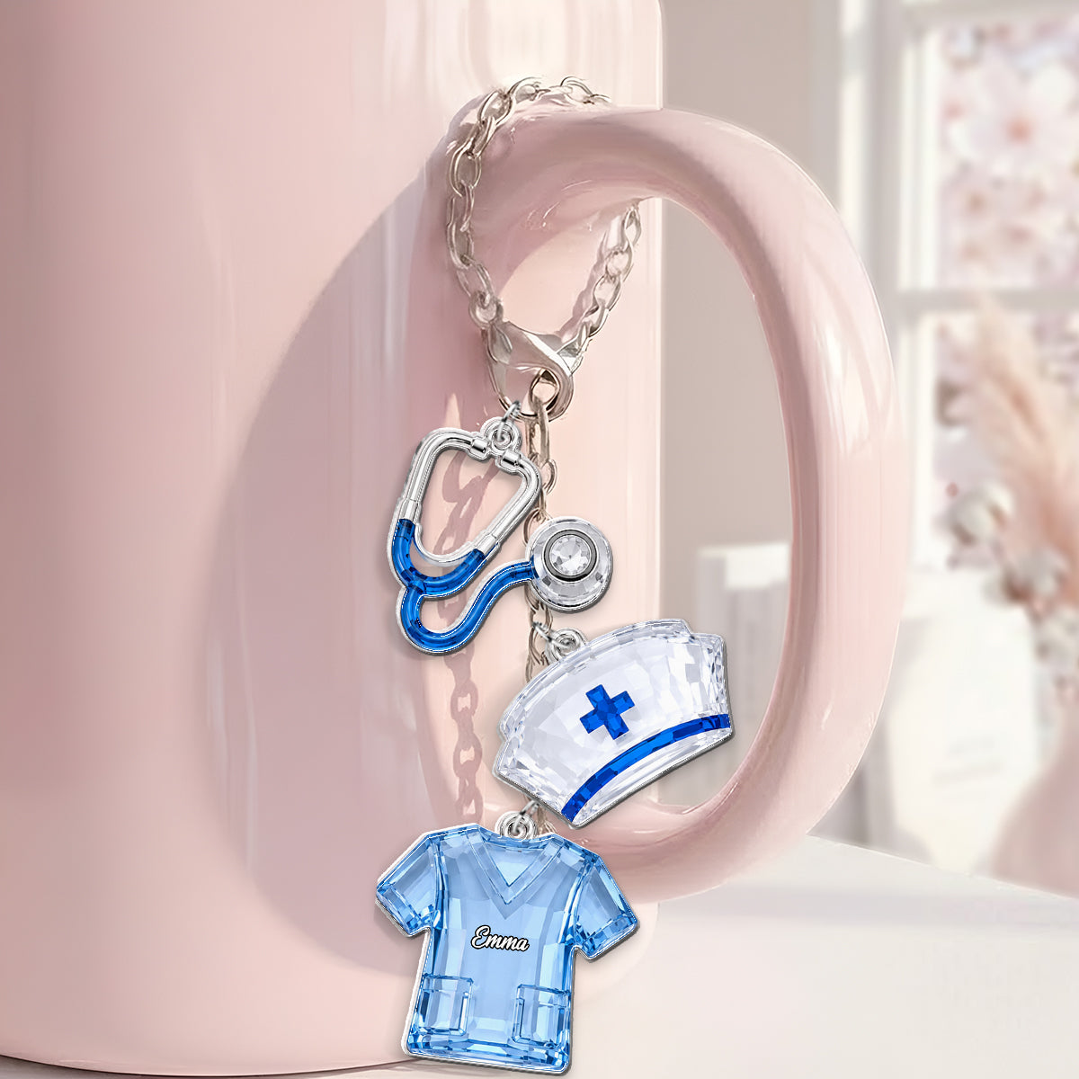 J'adore mon travail - Charms suspendus personnalisés pour infirmières