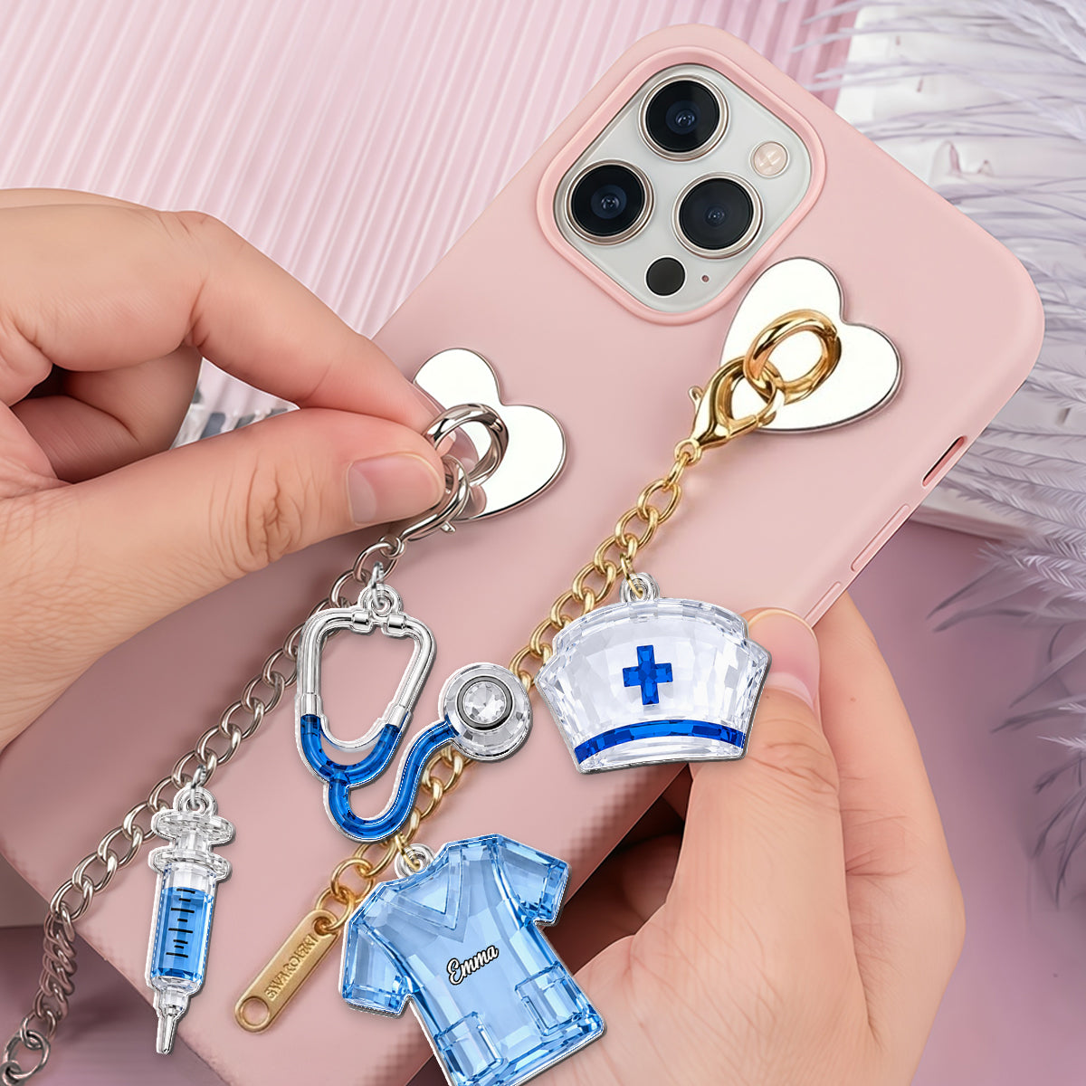 J'adore mon travail - Charms suspendus personnalisés pour infirmières