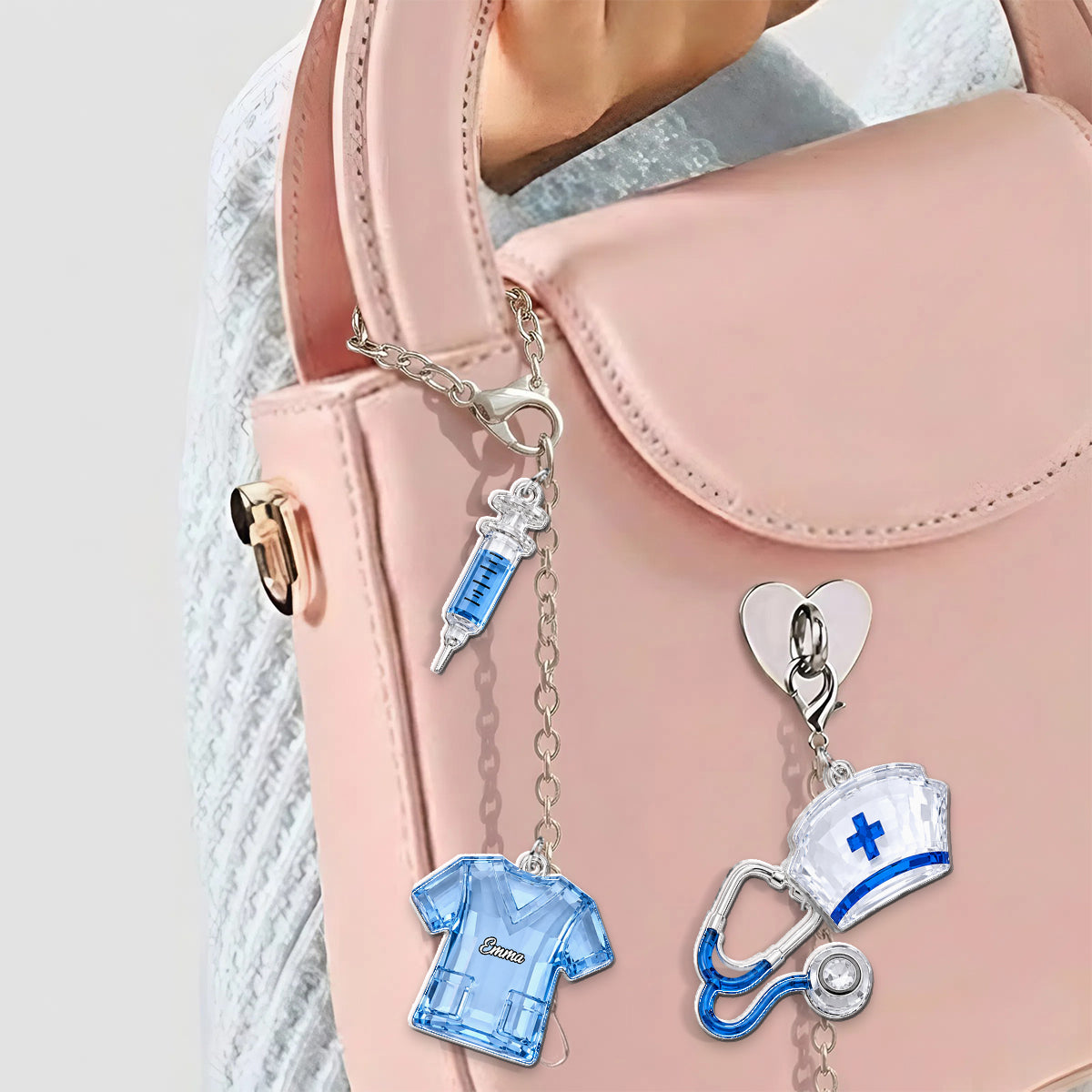 J'adore mon travail - Charms suspendus personnalisés pour infirmières