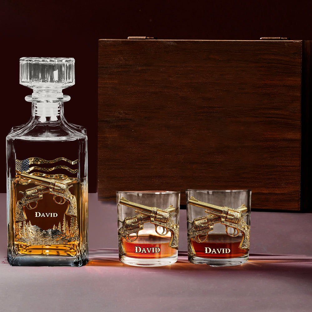 J'aime le whisky, les armes et peut-être 3 personnes - Verre à whisky personnalisé