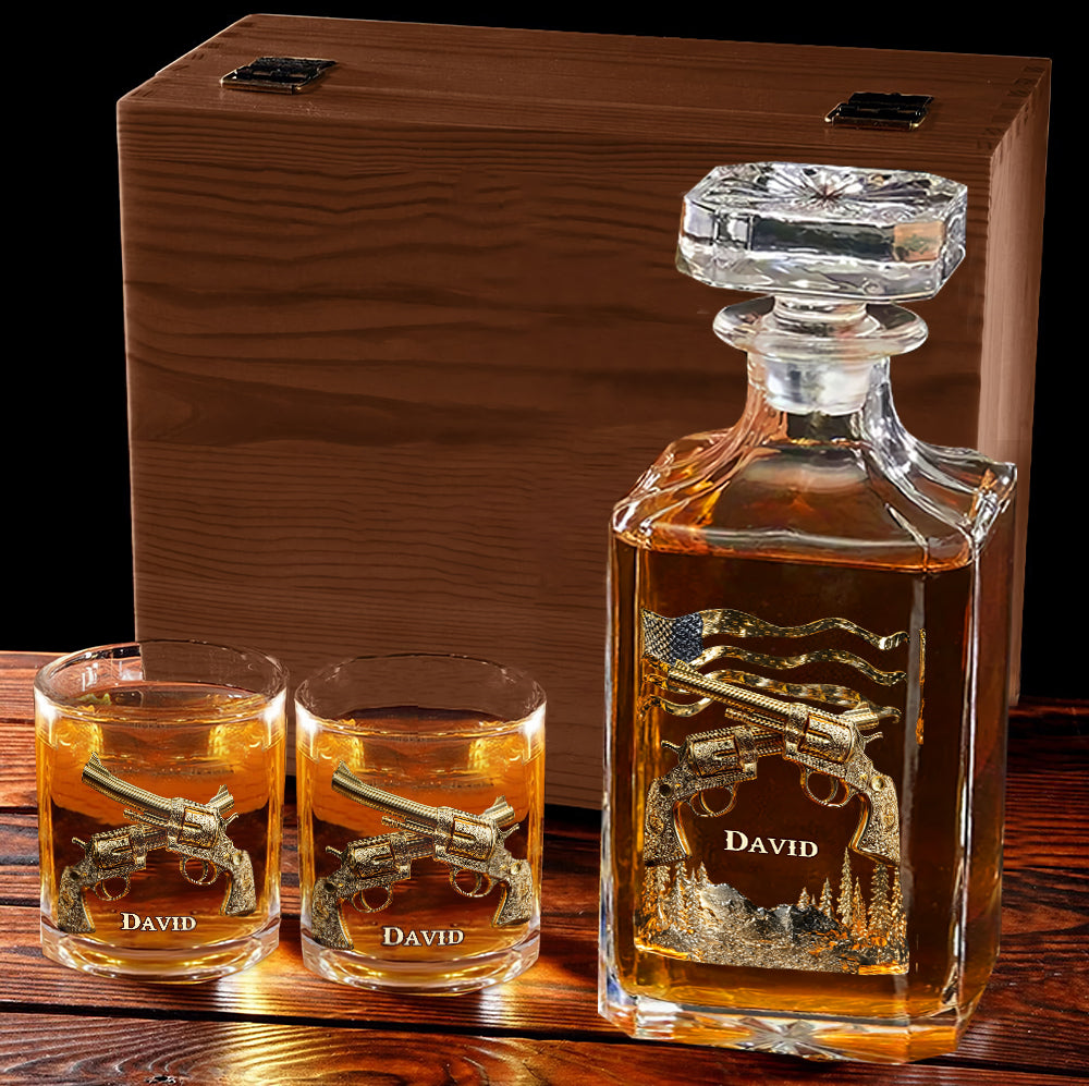 J'aime le whisky, les armes et peut-être 3 personnes - Verre à whisky personnalisé