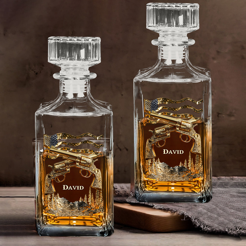 J'aime le whisky, les armes et peut-être 3 personnes - Verre à whisky personnalisé