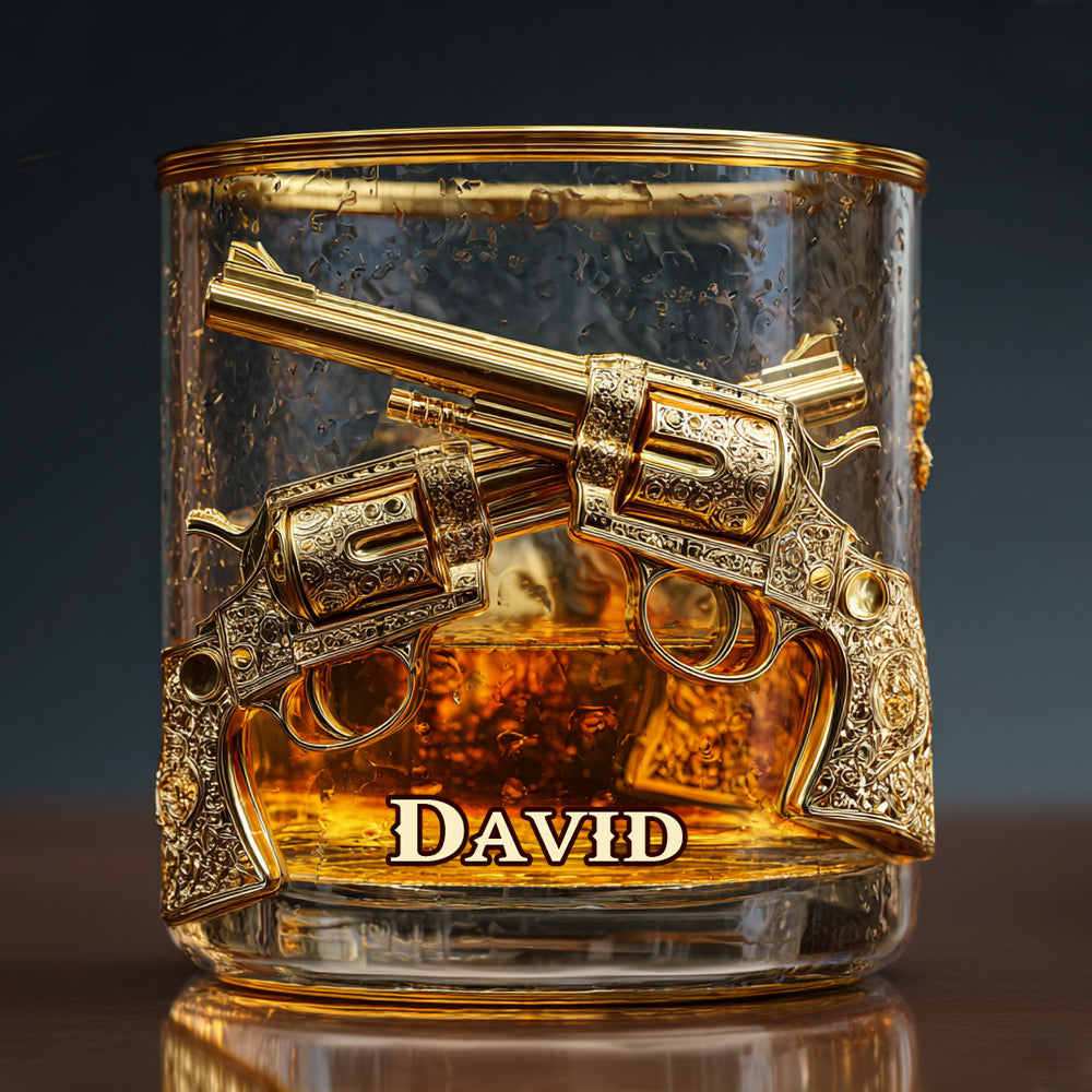 J'aime le whisky, les armes et peut-être 3 personnes - Verre à whisky personnalisé