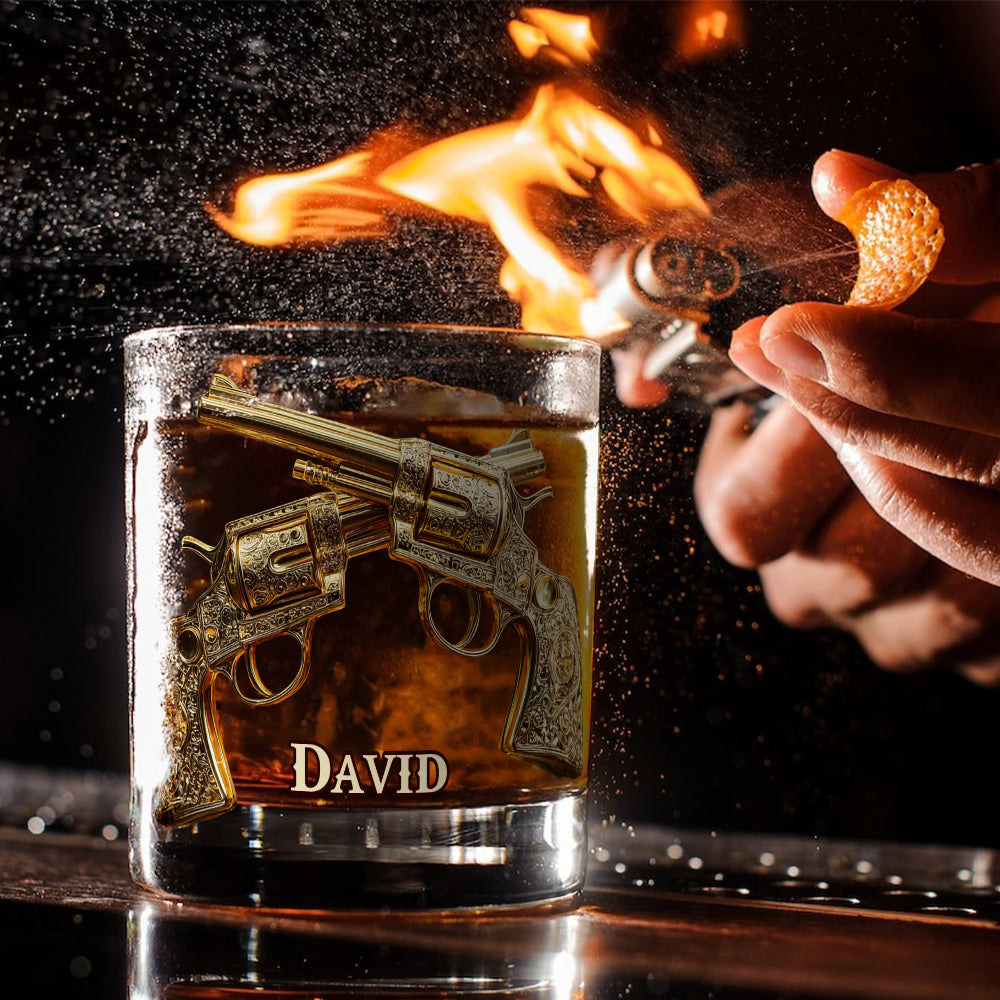 J'aime le whisky, les armes et peut-être 3 personnes - Verre à whisky personnalisé