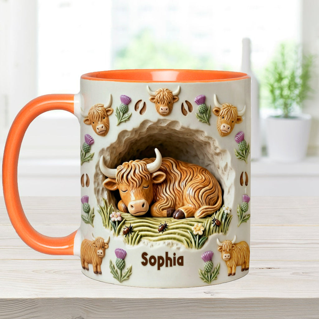 Mug personnalisé motif vache des Highlands - Animaux de la ferme rustique