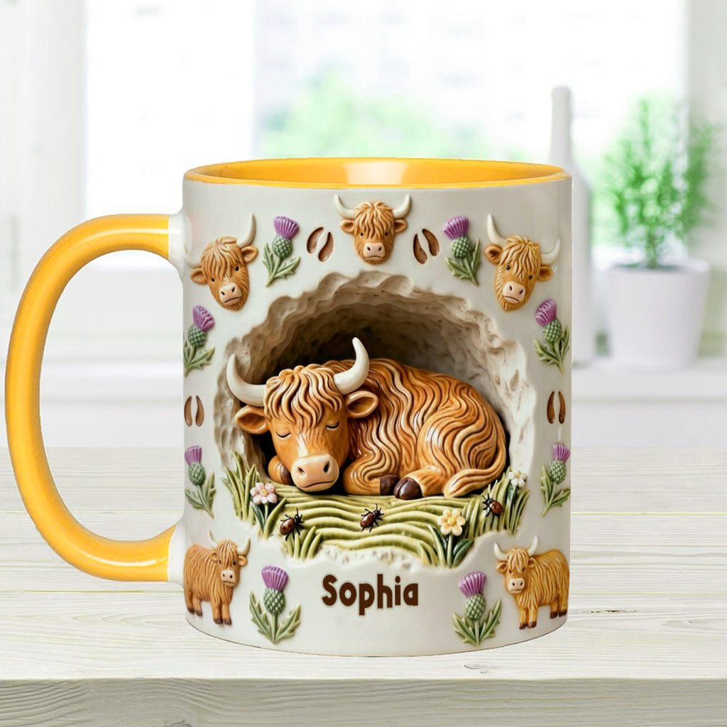 Mug personnalisé motif vache des Highlands - Animaux de la ferme rustique