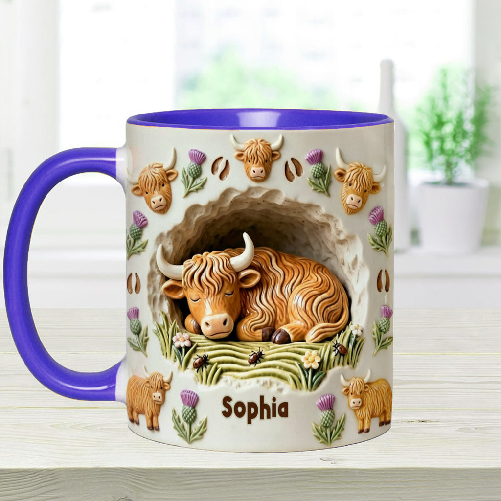 Mug personnalisé motif vache des Highlands - Animaux de la ferme rustique