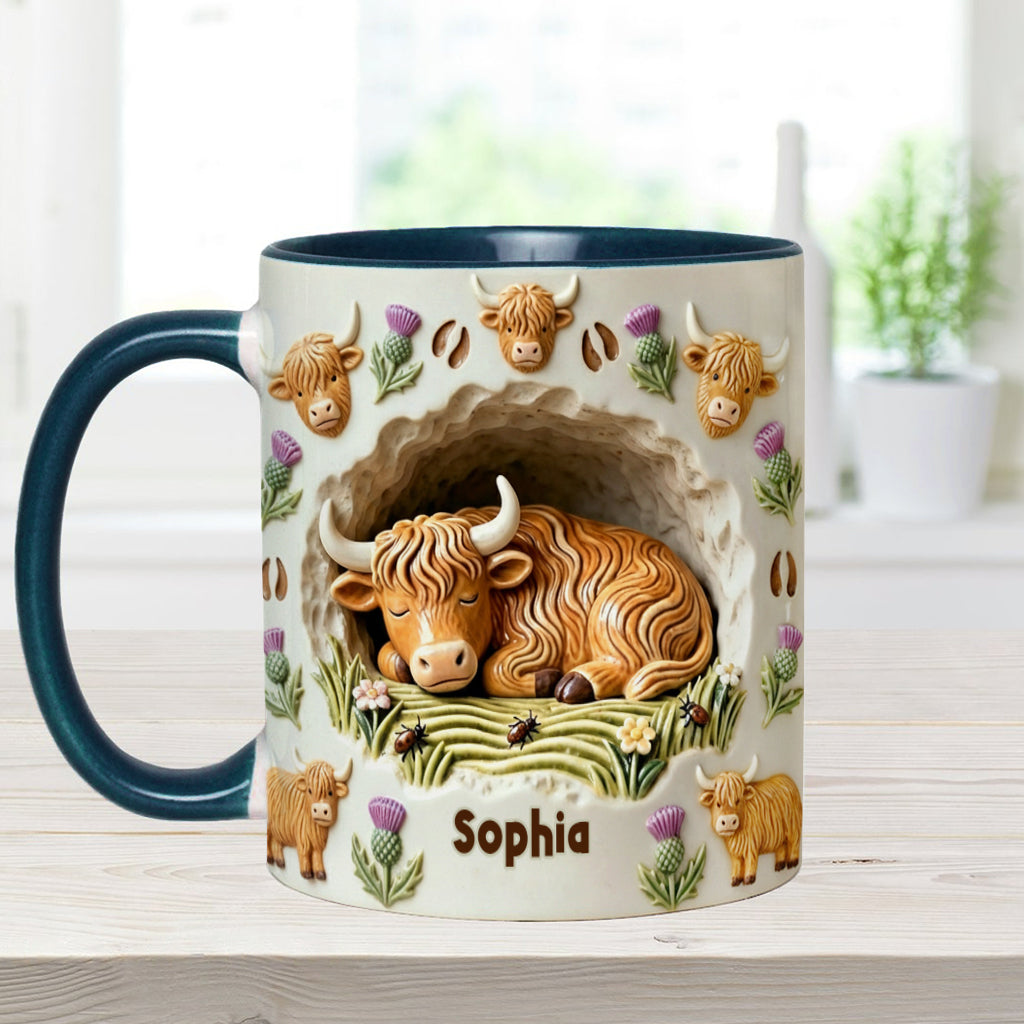Mug personnalisé motif vache des Highlands - Animaux de la ferme rustique