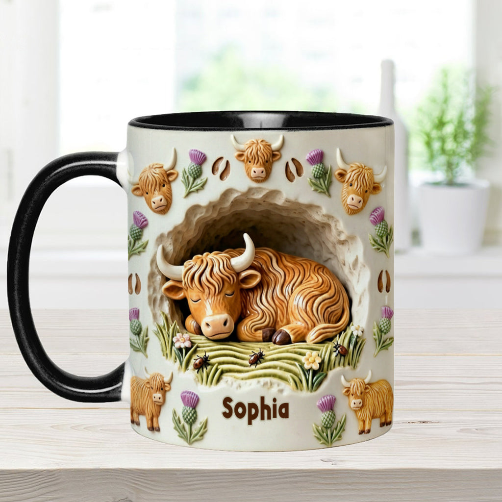 Mug personnalisé motif vache des Highlands - Animaux de la ferme rustique