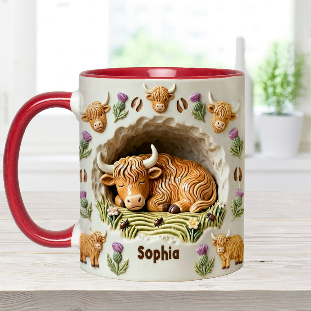 Mug personnalisé motif vache des Highlands - Animaux de la ferme rustique
