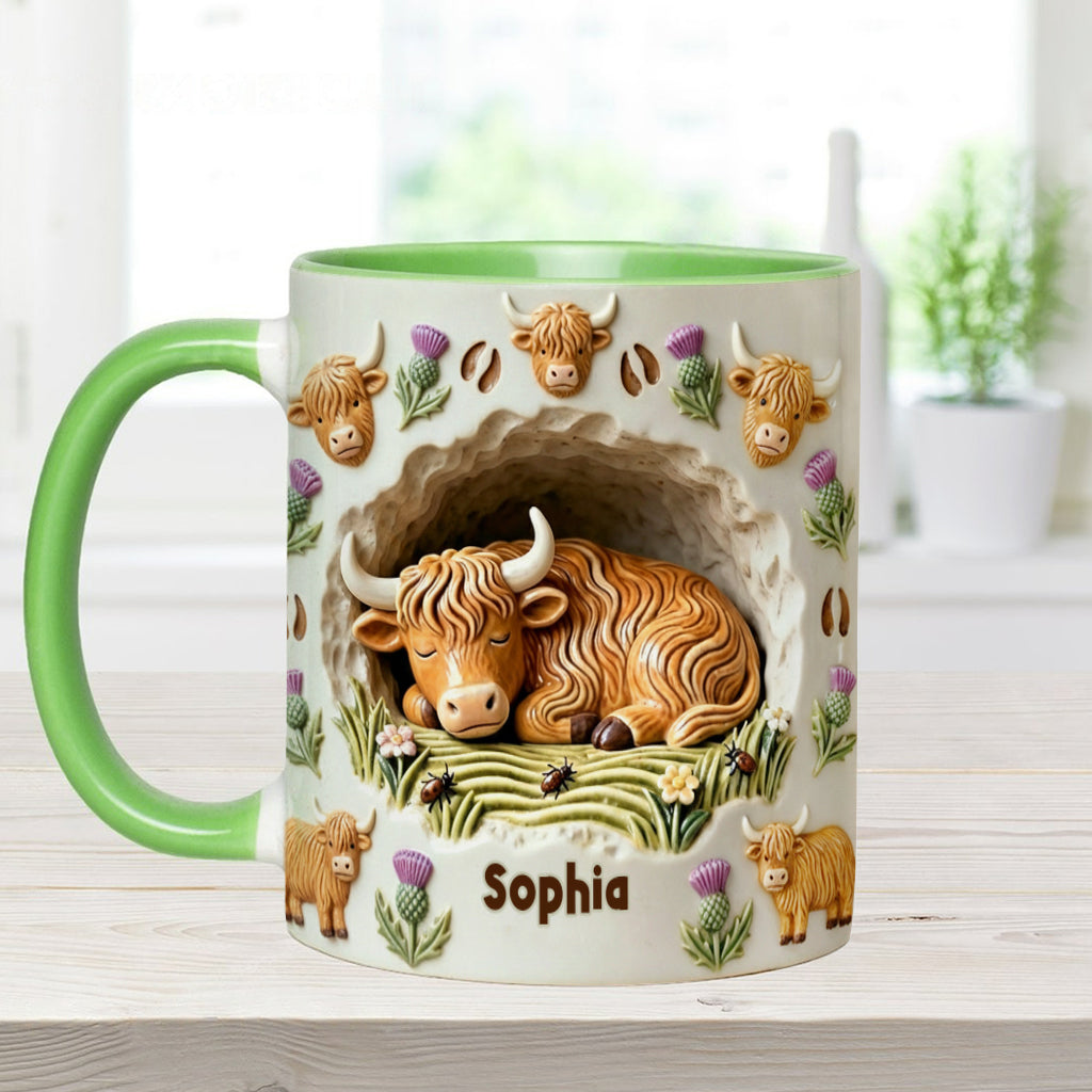 Mug personnalisé motif vache des Highlands - Animaux de la ferme rustique