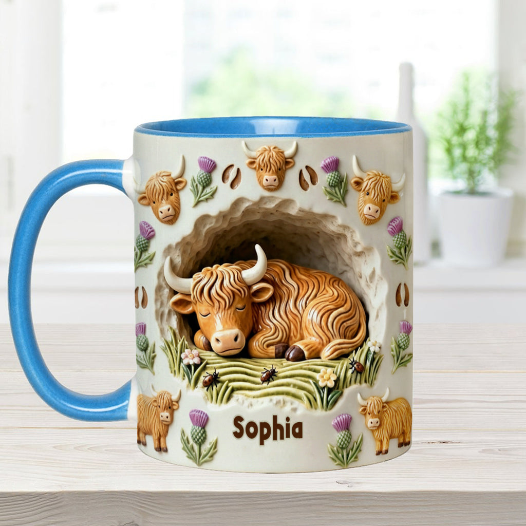 Mug personnalisé motif vache des Highlands - Animaux de la ferme rustique