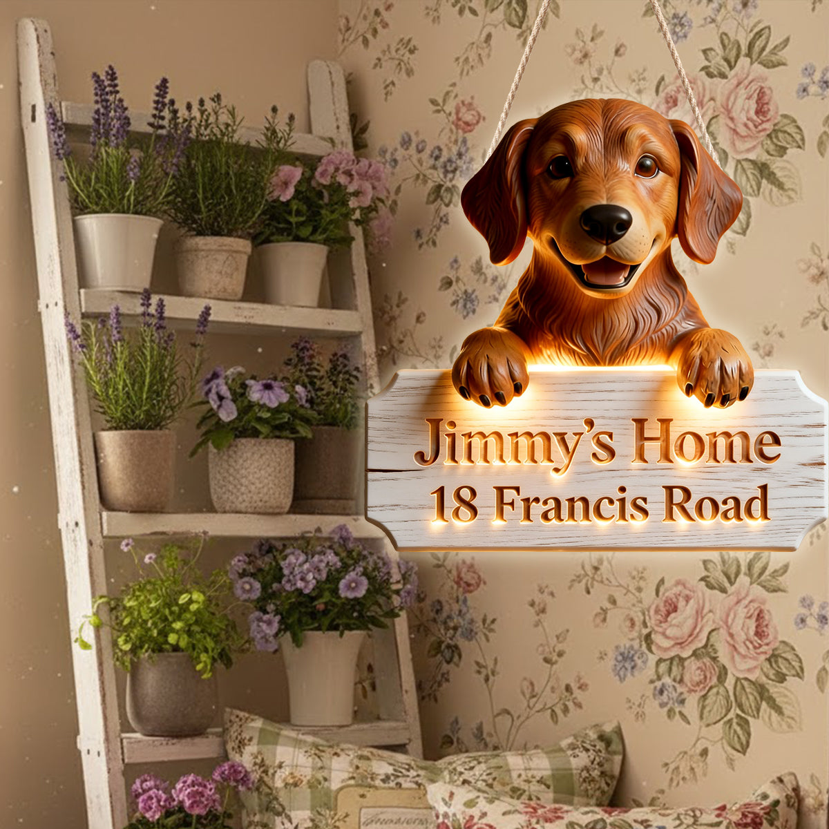 Light of Our Home - Personalized Dog LED Light Acrylic Sign