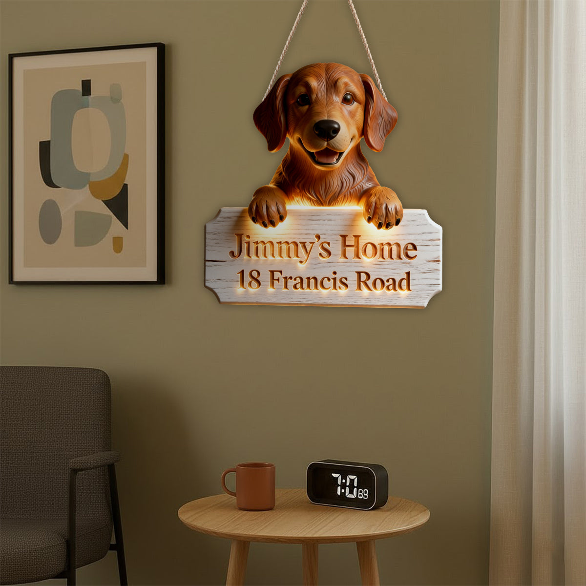 Light of Our Home - Personalized Dog LED Light Acrylic Sign