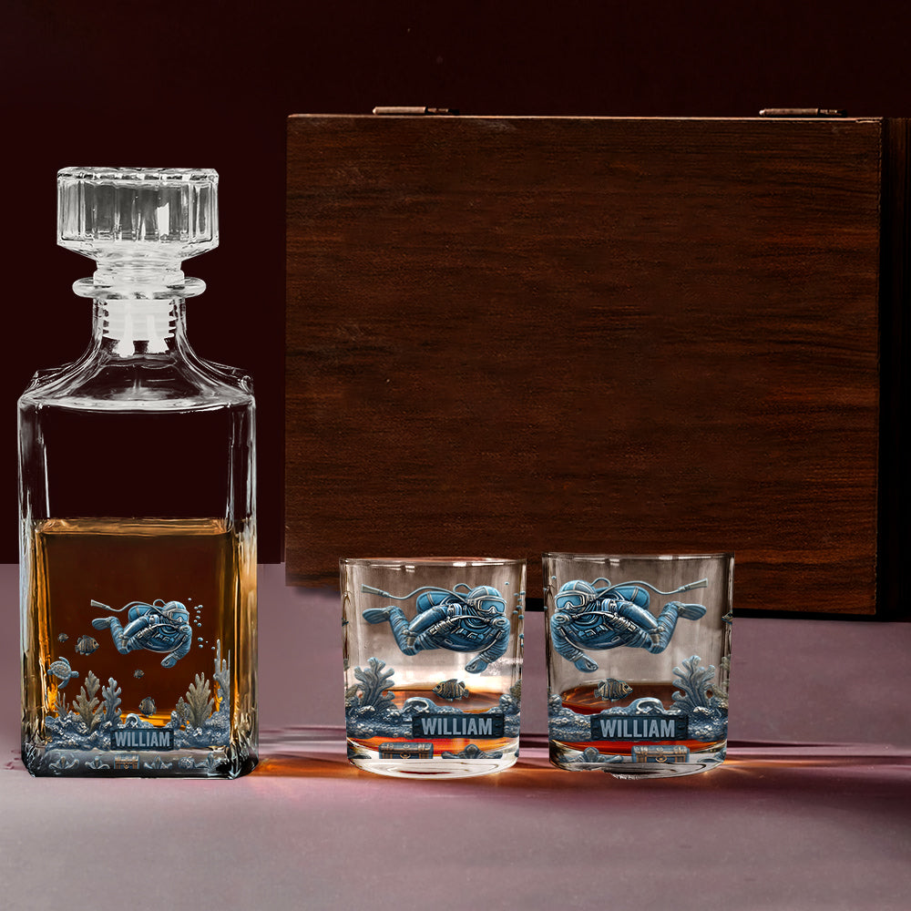 Ocean's Deep - Verre à whisky de plongée sous-marine personnalisé
