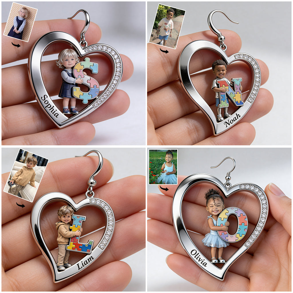 Autism Letter - Personalized Autism Awareness Earrings