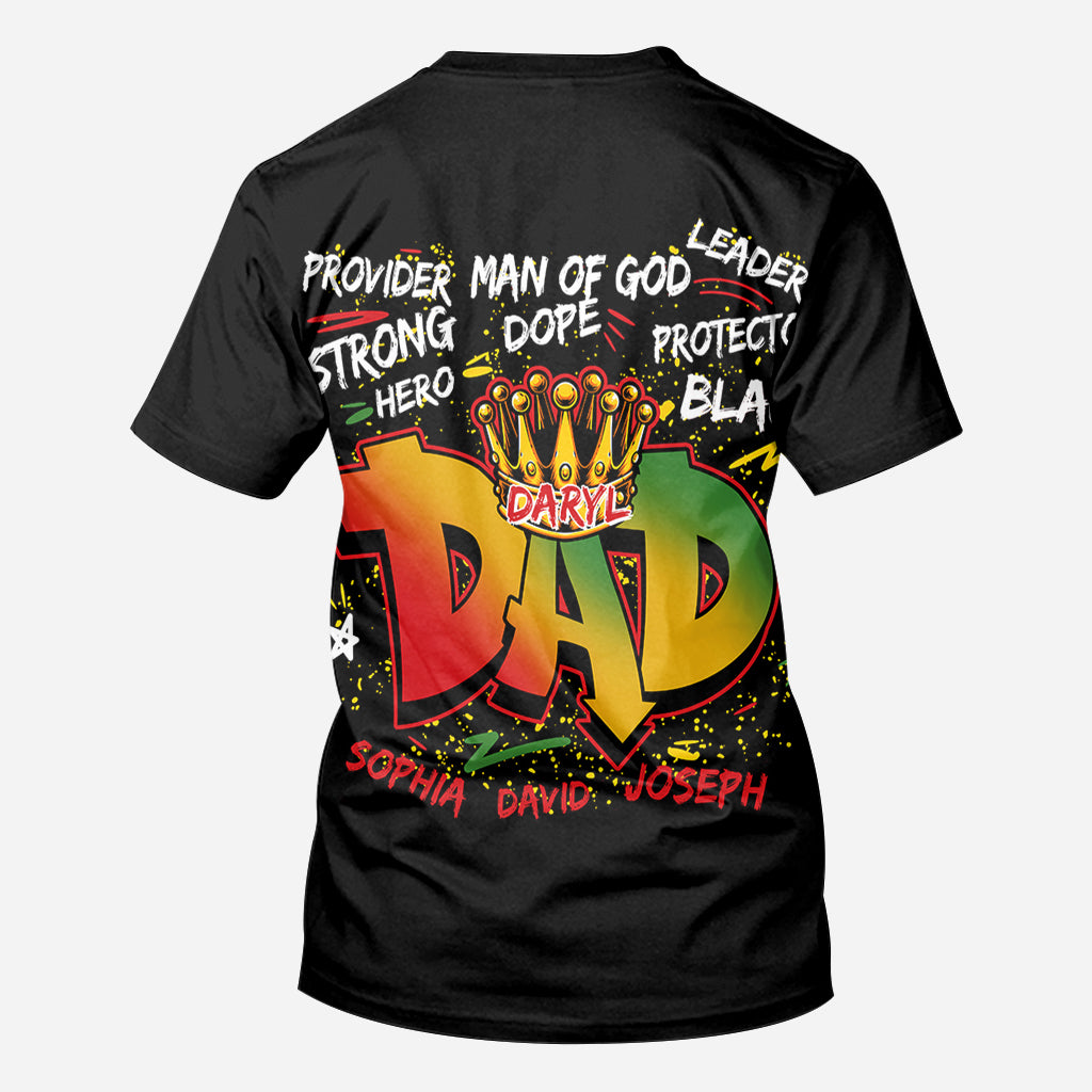 Strong Dope Hero Dad - Personalized African American All Over Shirt