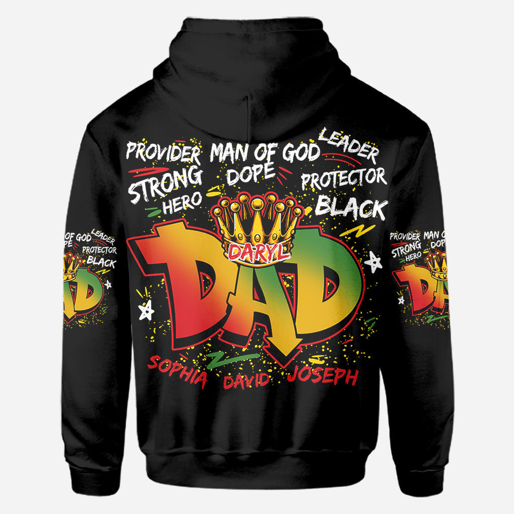 Strong Dope Hero Dad - Personalized African American All Over Shirt
