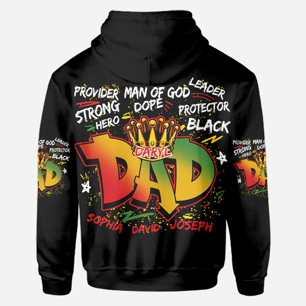 Strong Dope Hero Dad - Personalized African American All Over Shirt
