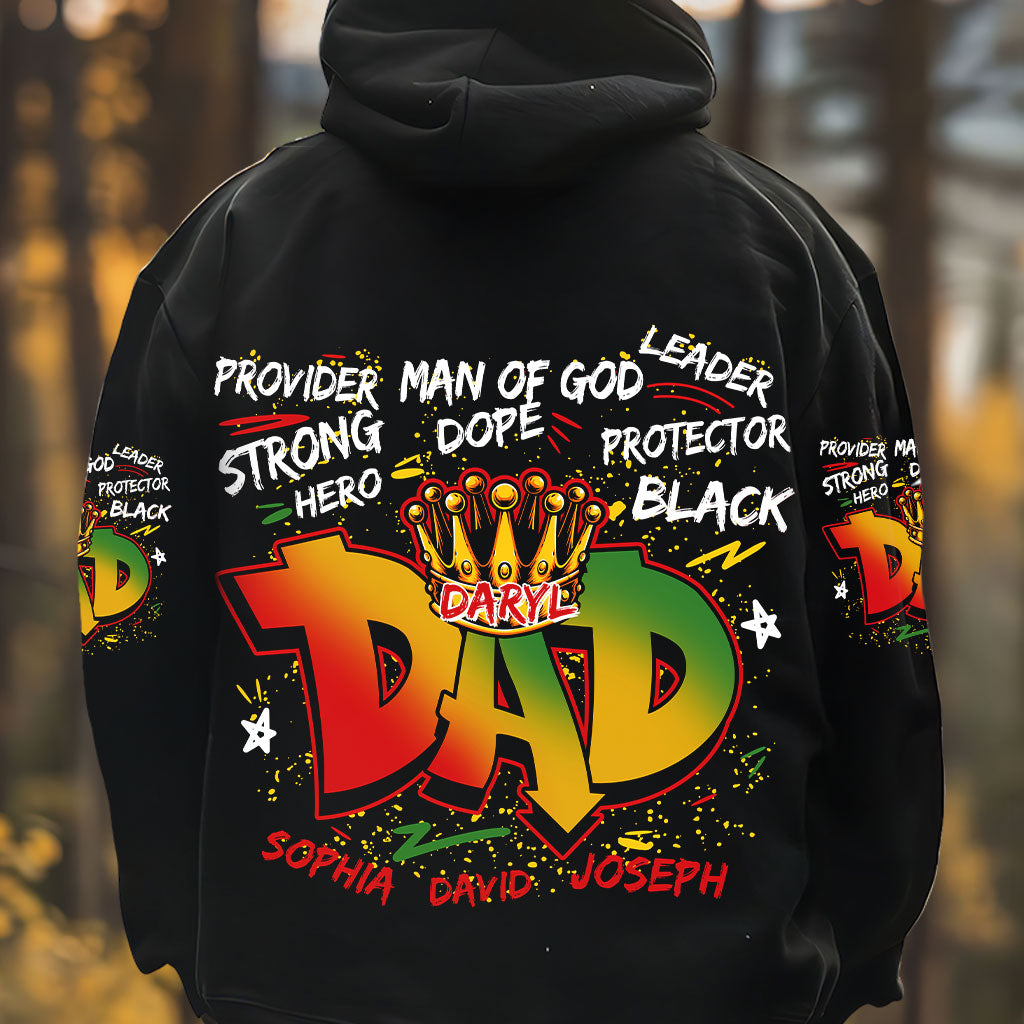 Strong Dope Hero Dad - Personalized African American All Over Shirt