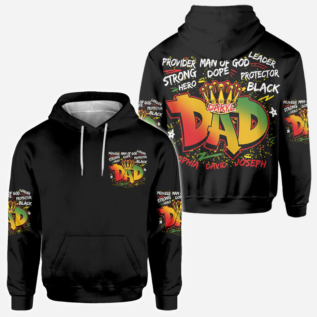 Strong Dope Hero Dad - Personalized African American All Over Shirt