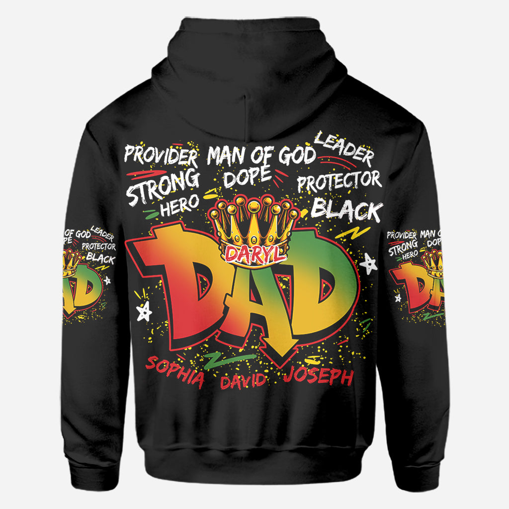 Strong Dope Hero Dad - Personalized African American All Over Shirt