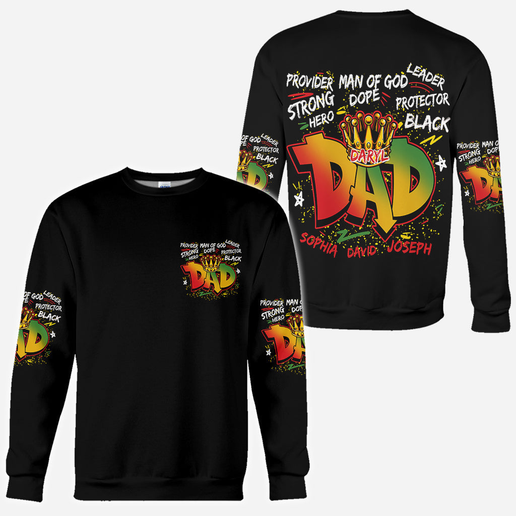 Strong Dope Hero Dad - Personalized African American All Over Shirt