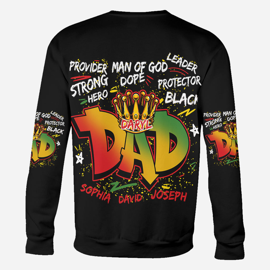 Strong Dope Hero Dad - Personalized African American All Over Shirt