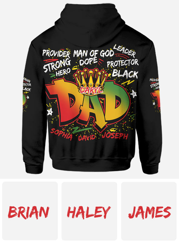 Strong Dope Hero Dad - Personalized African American All Over Shirt
