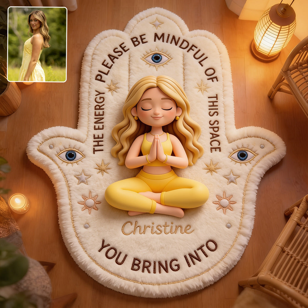 Please Be Mindful - Personalized Yoga Non-Slip Tufted Rug