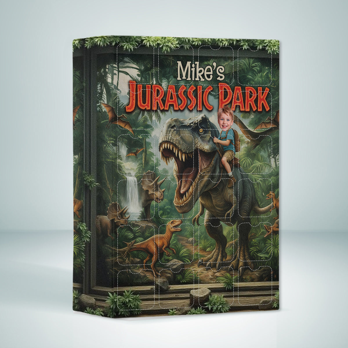 24 Dinosaurs Species Gift For Boys - Personalized Kid Advent Calendar With Ornaments