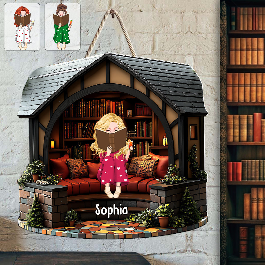 My Library - Personalized Book Custom Shaped Wood Sign