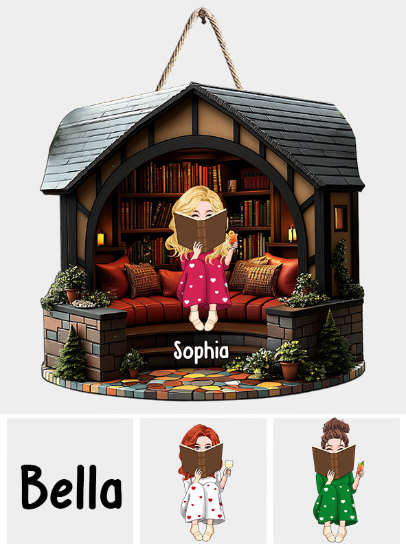 My Library - Personalized Book Custom Shaped Wood Sign