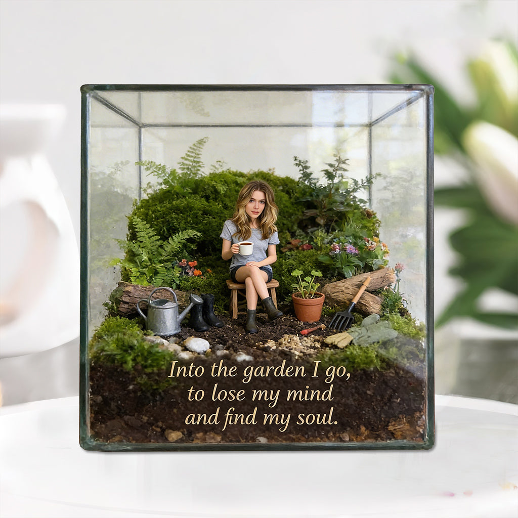 Into The Garden I Go Terrarium Inspired Custom Photo - Personalized Gardening Custom Shaped Acrylic Plaque
