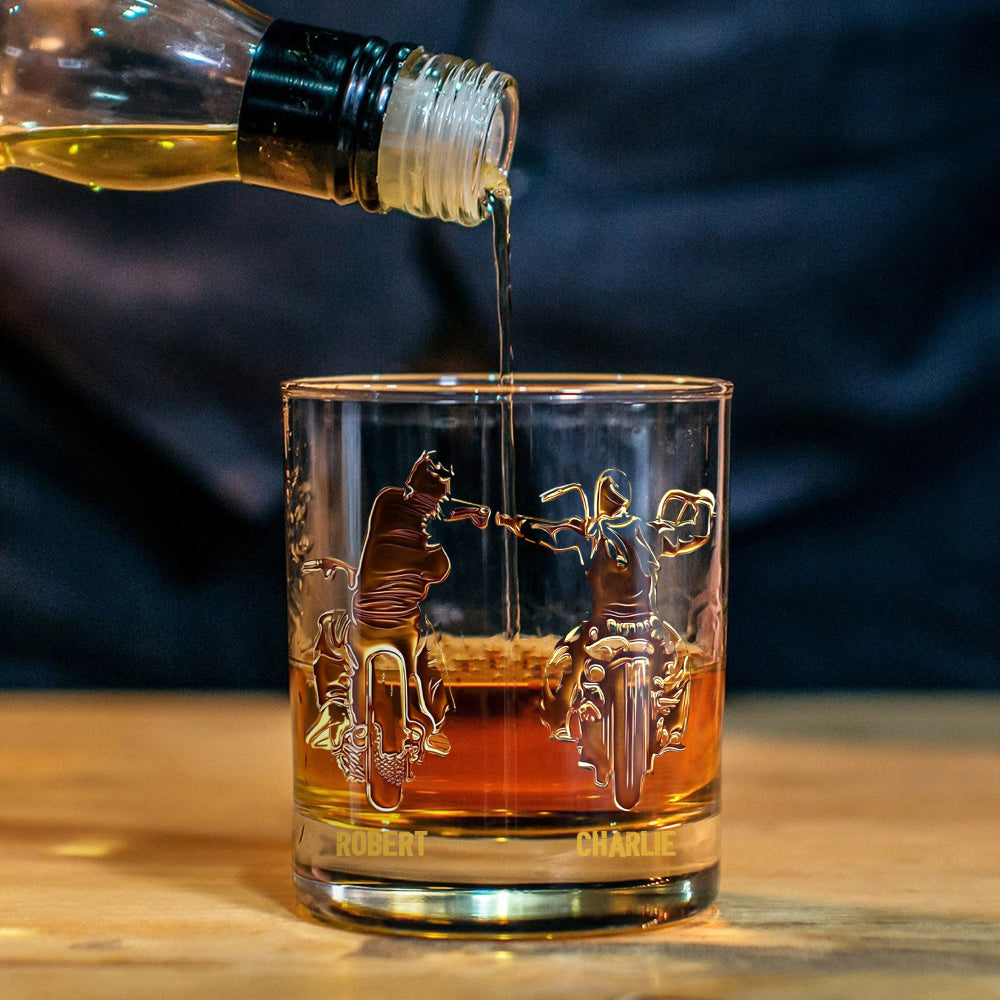 Meilleurs compagnons de route pour la vie - Motard - Verre à whisky personnalisé pour motard