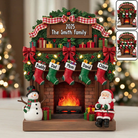 Joyeux Noël - Plaque acrylique personnalisée pour la famille