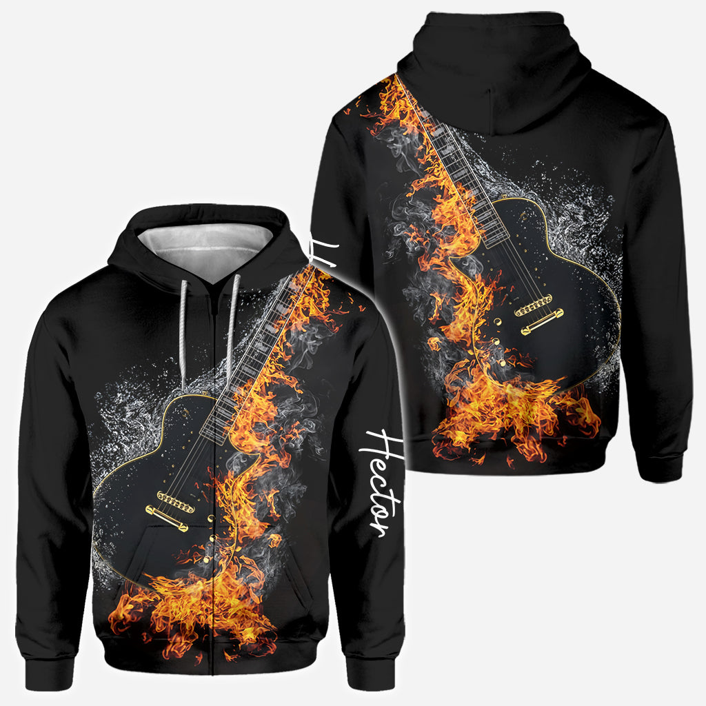Blazing Guitar - Personalized Guitar All Over Shirt