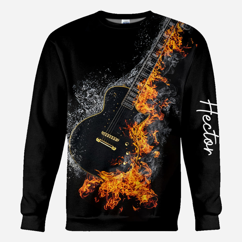 Blazing Guitar - Personalized Guitar All Over Shirt